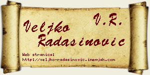 Veljko Radašinović vizit kartica